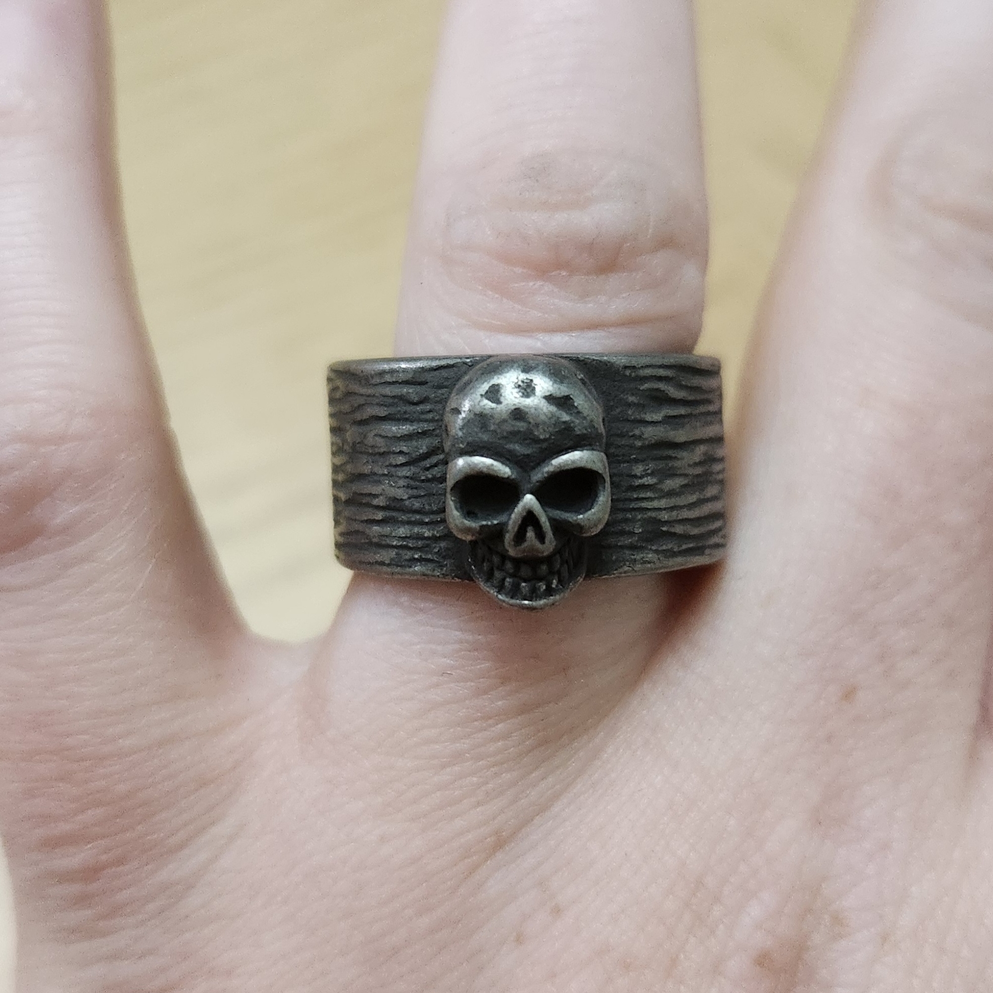 Gothic Style Mens Black Skull Biker Band Ring Stainless Steel